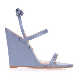 Anabela Salto Alto New Couro Denim