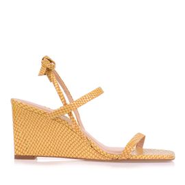 Anabela Salto Médio New Snake Mustard