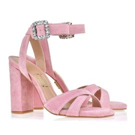 Sandália Salto Alto Chamois Rosebloom