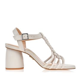 Sandália Salto Médio Soft Off White