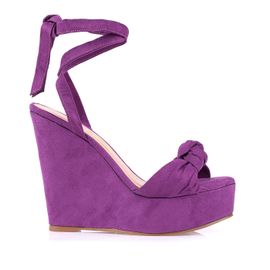 Plataforma Salto Alto Camurça Grape