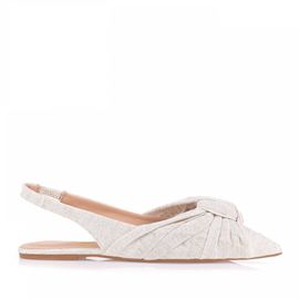 Sapatilha Slingback Linho Cru