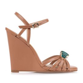 Anabela Salto Alto New Tan/Esmeralda