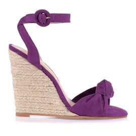 Anabela Salto Alto Camurça Grape