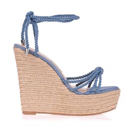 Sandália Salto Alto Cord N.Denim