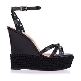 Plataforma Salto Alto New Couro Preto