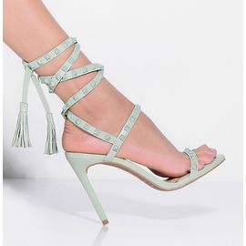 Sandália Salto Alto New Prada Mint