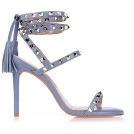 Sandália Salto Alto New Couro Denim