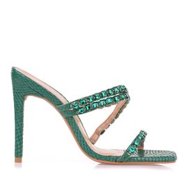Mule Salto Alto Square Strass
