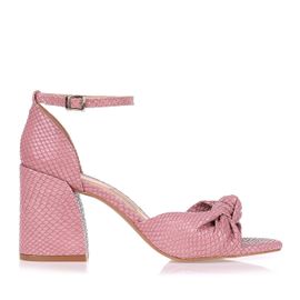Sandália Salto Bloco Médio Pointed Knot