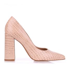 Scarpin Salto Bloco Alto Nude