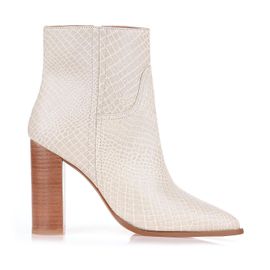 Bota Salto Alto Mini Croco Off White