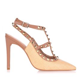 Slingback Salto Alto Rafia