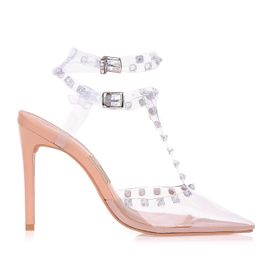 Slingback Salto Alto Vinil Cristal