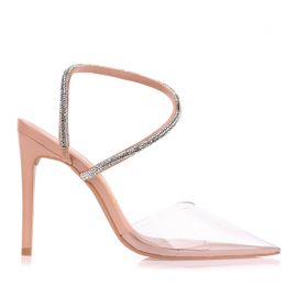 Slingback Salto Alto Vinil Cristal