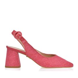 Slingback Salto Médio Juta Pink
