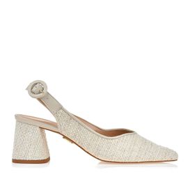 Slingback Salto Médio Juta Cru