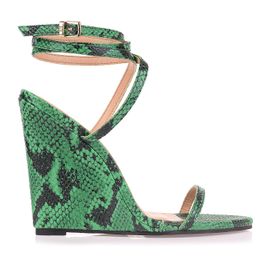 Anabela Salto Alto Anaconda Green