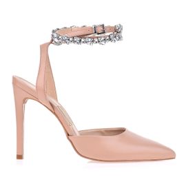 Slingback Salto Alto New Couro Nude