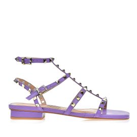 Flat Salto Baixo New Couro Violet