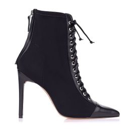 Bota Ankle Salto Alto Laced Mesh