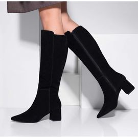 Bota Salto Bloco Baixo Cano Longo