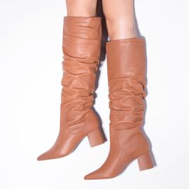Bota Salto Bloco Baixo Cano Longo Crimp