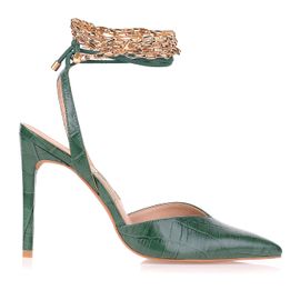 Slingback Salto Alto Croco Grass