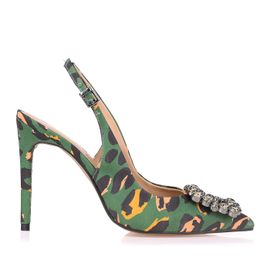 Slingback Salto Alto Wild Leo Green
