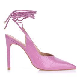 Slingback Salto Alto Croco Orchid
