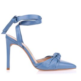 Slingback Salto Alto New Couro Denim