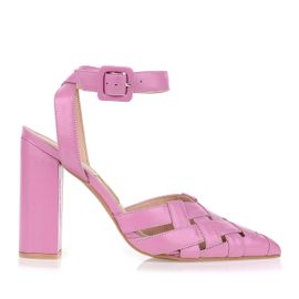 Slingback Salto Alto New Couro Orchid