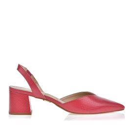 Slingback Salto Médio New Snake Fucsia