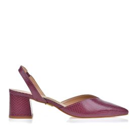 Slingback Salto Médio New Snake Grape