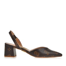Slingback Salto Médio Monograma