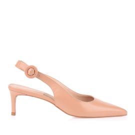Slingback Salto Médio New Couro Pele