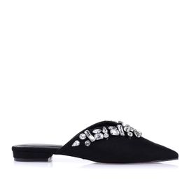 Flat Mule Jewel Preto