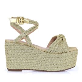 Plataforma Salto Alto Tressed Gold