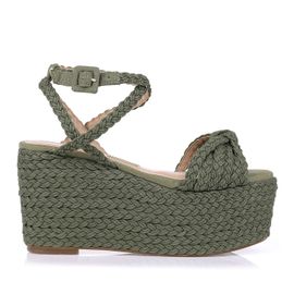 Plataforma Salto Alto Tressed Oliva
