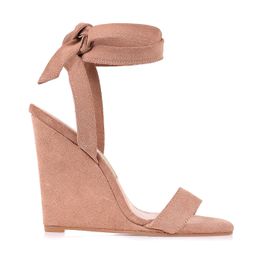 Anabela Salto Alto New Suede Pele