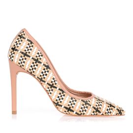 Scarpin Salto Alto Tweed Vermelha
