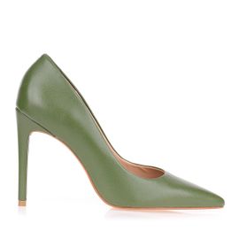 Scarpin Salto Alto New Couro Musgo