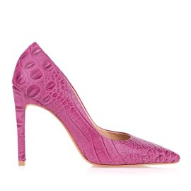 Scarpin Salto Alto New Croco Berry