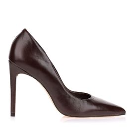 Scarpin Salto Alto New Couro Café