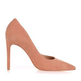 Scarpin Salto Alto Nobuck Tan