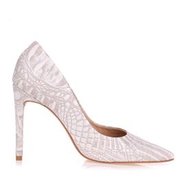 Scarpin Salto Alto New Croco Ice