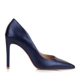 Scarpin Salto Alto Metal Blue