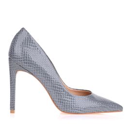 Scarpin Salto Alto Snake Lux Denim