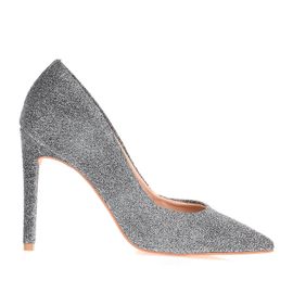 Scarpin Salto Alto Shine Argento