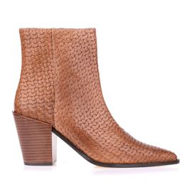 Bota Salto Médio Leather Triss Caramel